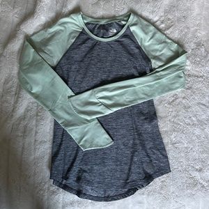 The North Face Grey/Mint FlashDry Long Sleeve Top Size S